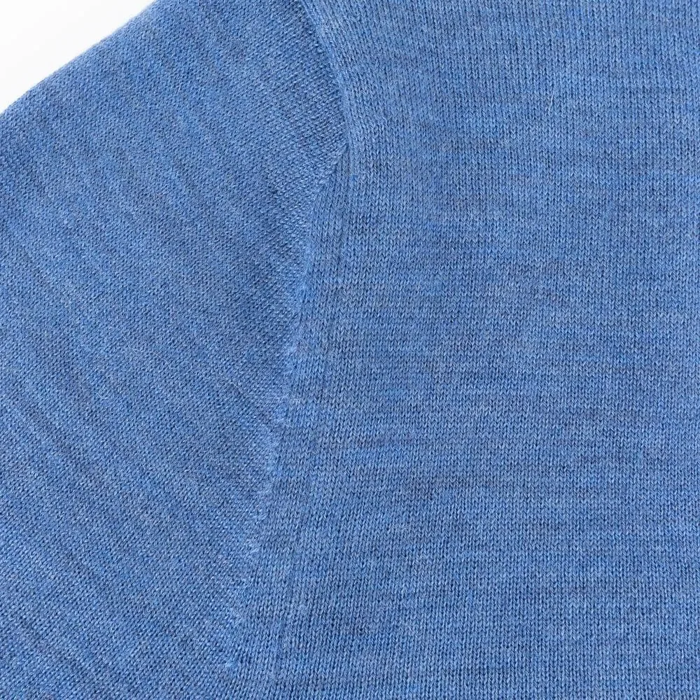 Dior Virgin Wool V-Neck Sweater Men's Small Blue